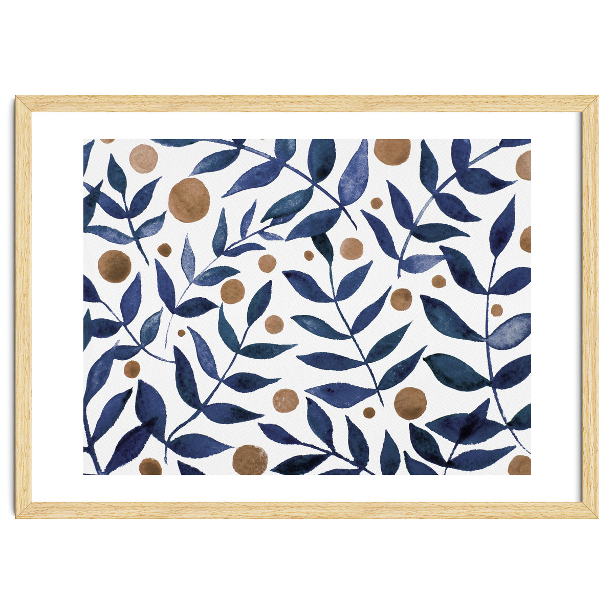 Watercolor Indigo Branches