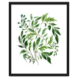 Botanical Abundance, Fresh Green Nature Watercolor Painting, Vibrant Leaves Minimal Illustration thumbnail