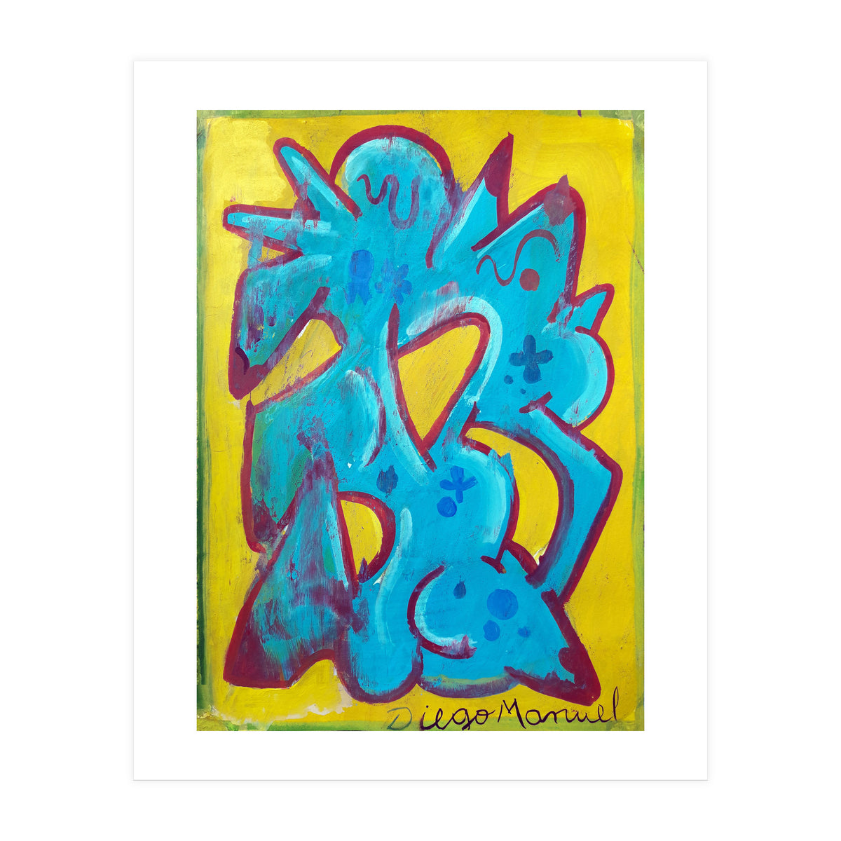 Forma Celeste Sobre Amarillo 4 (Print Only)