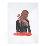 Lady with red roses (Print Only) thumbnail