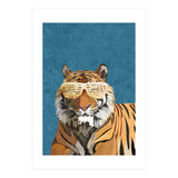 Hip Hop Tiger Blue and Gold (Print Only) thumbnail