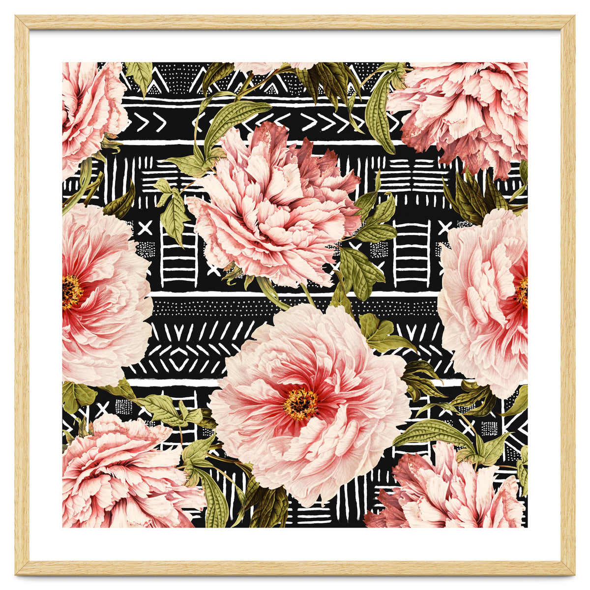 Flowering pink on drawn lines