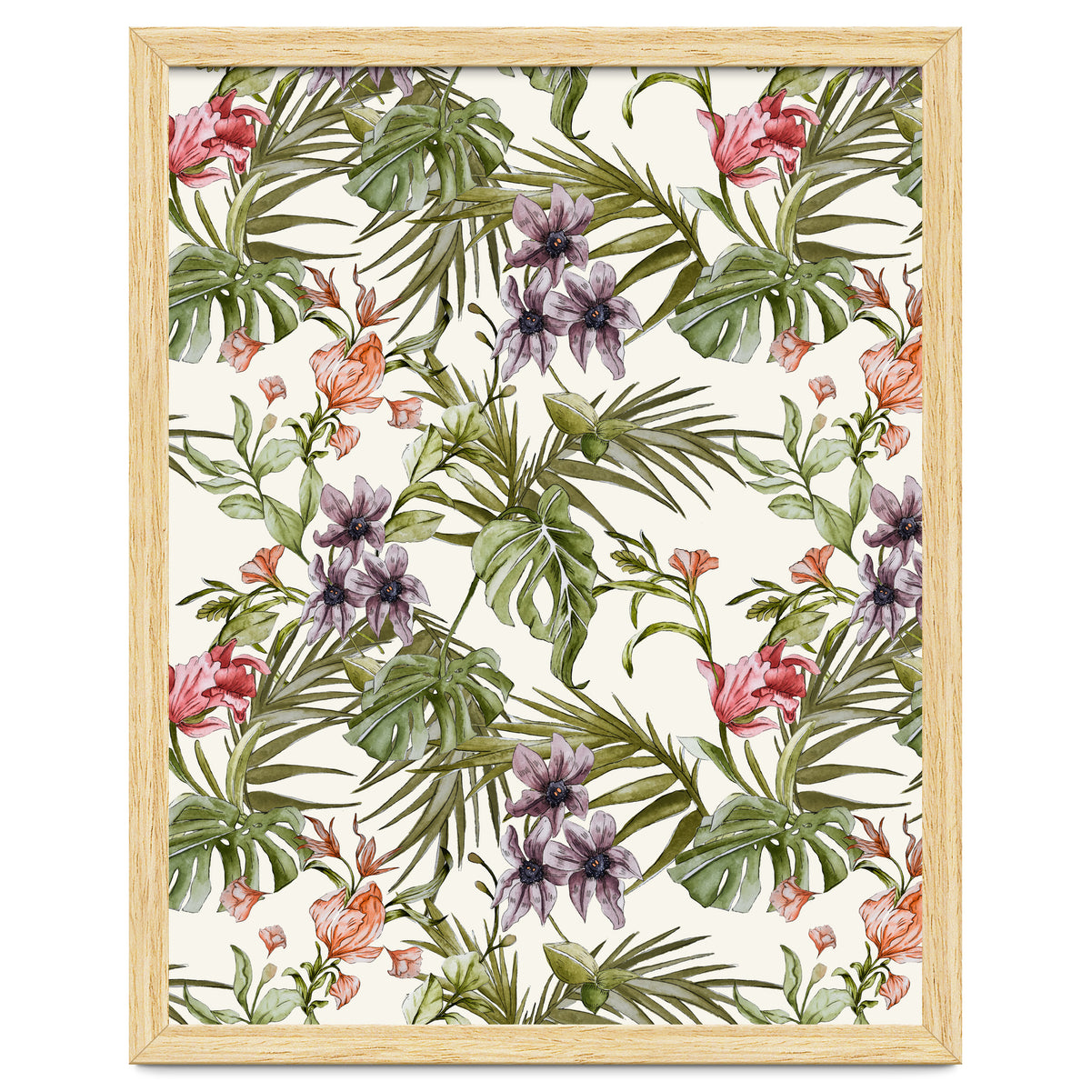 Watercolor tropical foliage