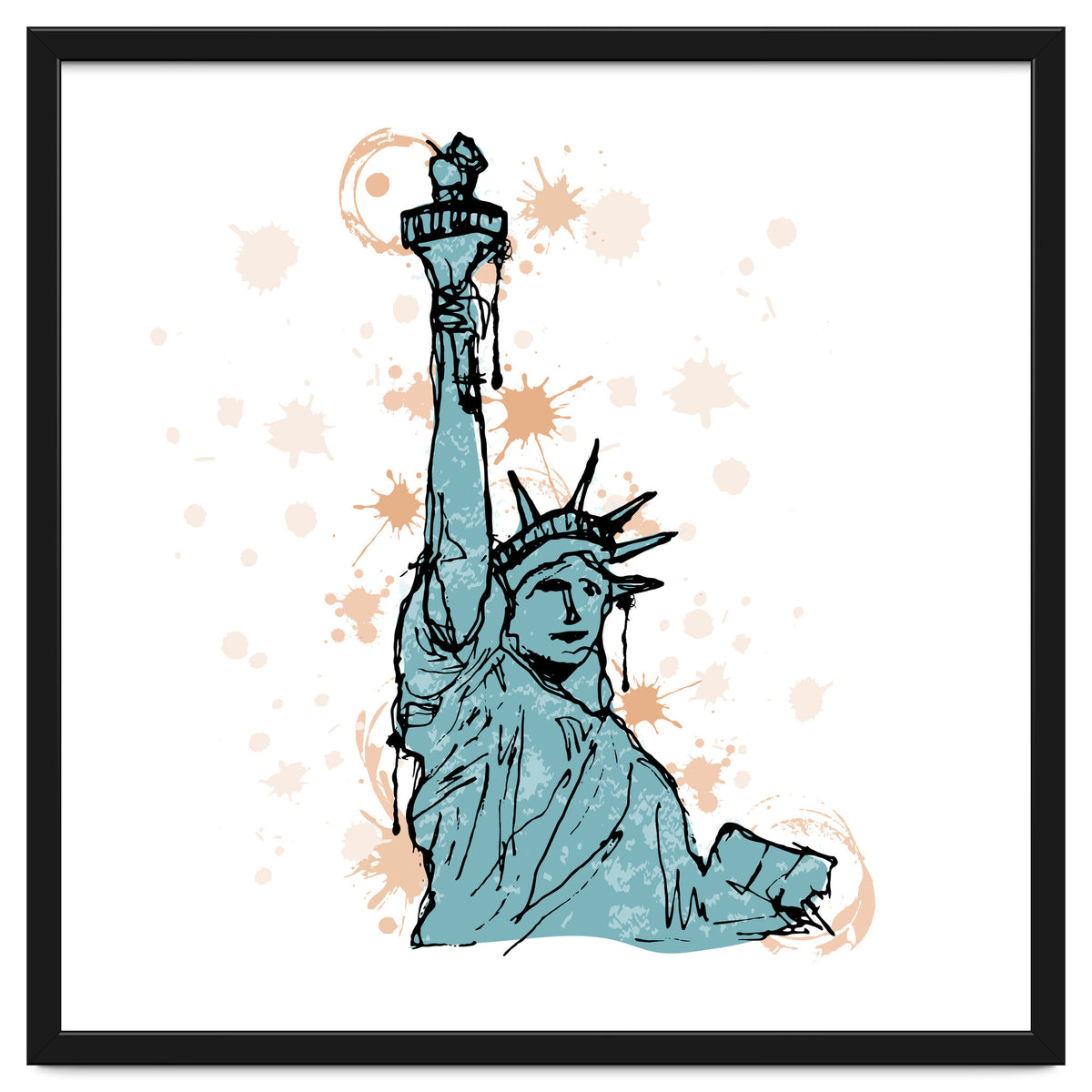 Close view of the Statue of Liberty Sketch