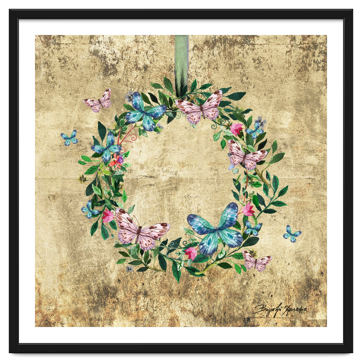 Wreath #Flowers & Butterflies#Royal collection