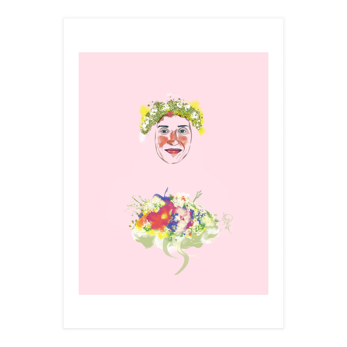 Girl In Wreath 2 (Print Only)