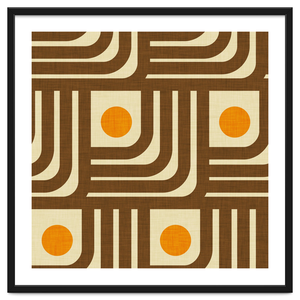 70s Curve Lines Brown Orange