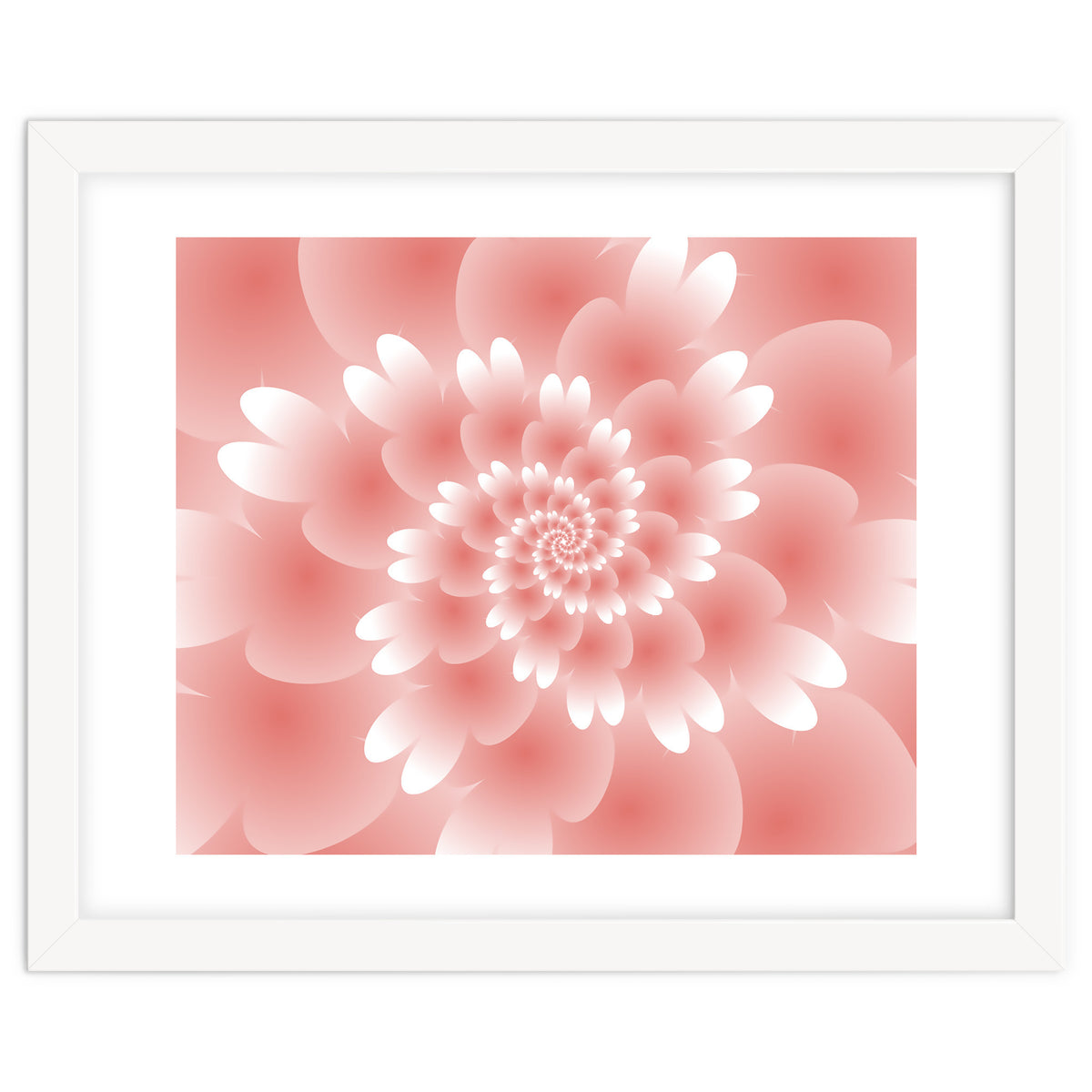 Abstract Orange Spiral Feather 3D ART