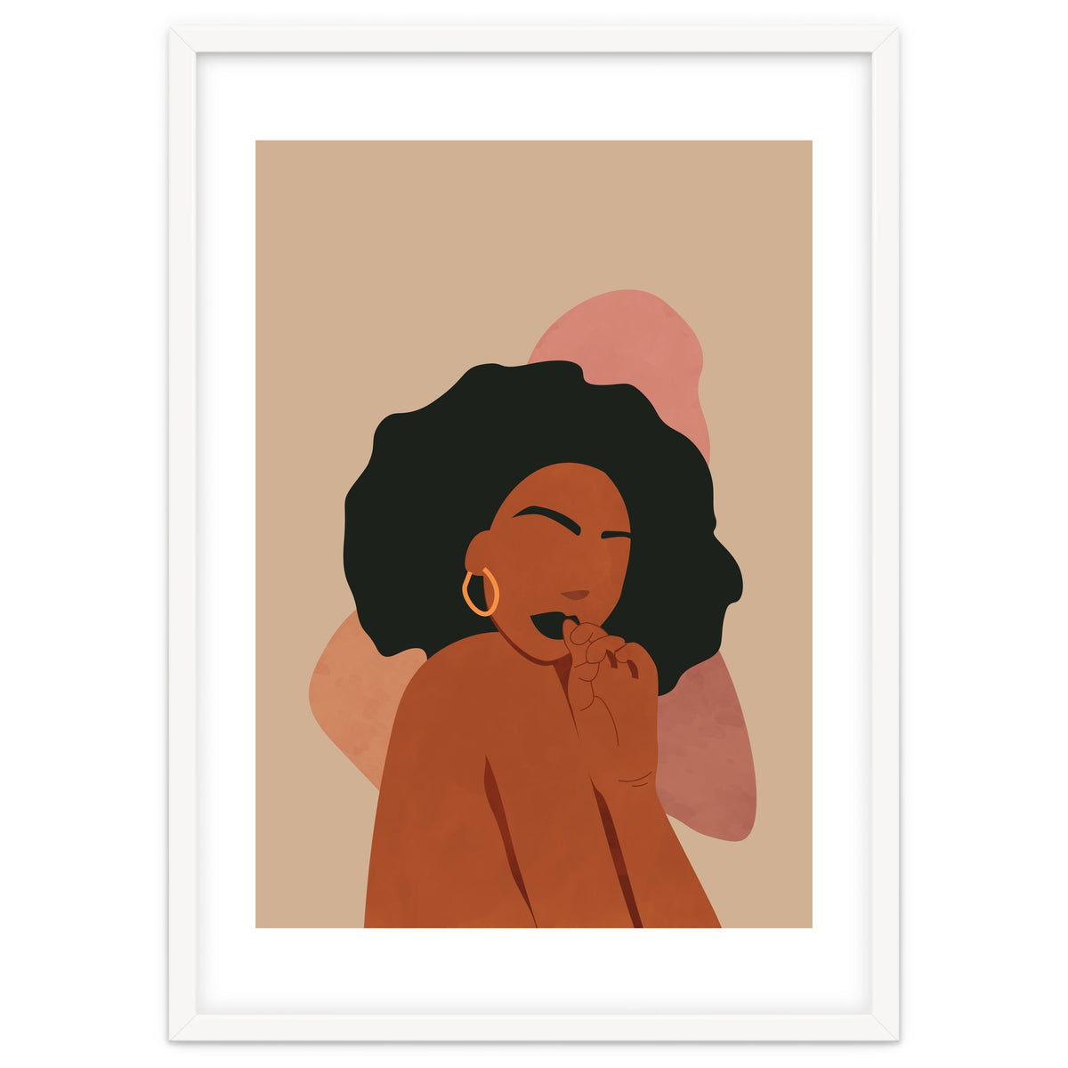 Black Woman Portrait Abstract Boho