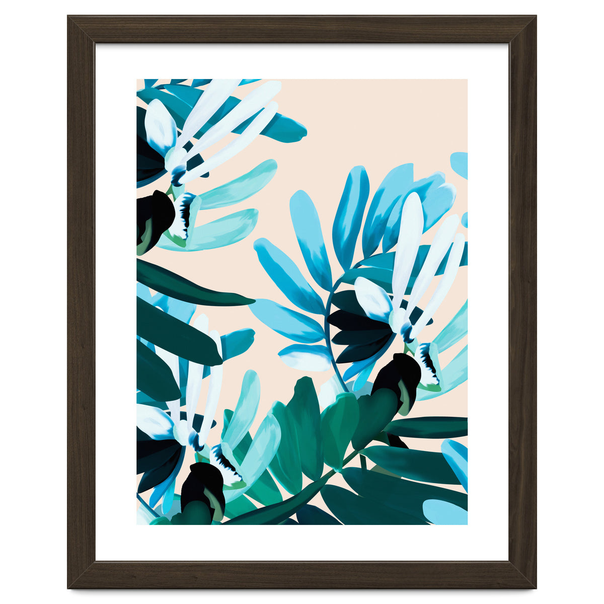 Large bluish botanical leaves