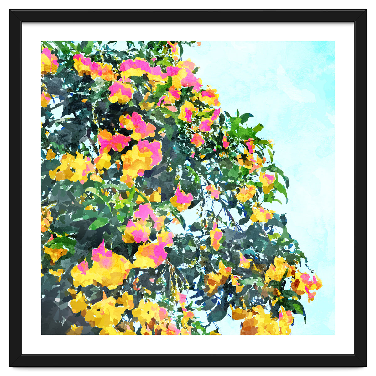 Summer Bougainvillea Watercolor Painting