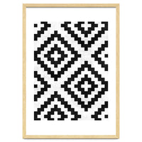 Urban Tribal Pattern No.18 - Aztec - Black and White Concrete