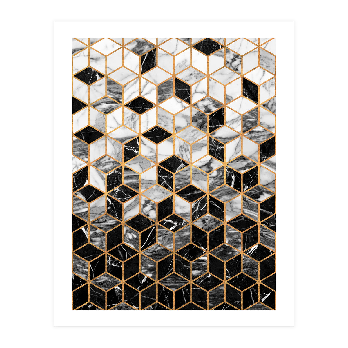 Marble Cubes - Black and White (Print Only)