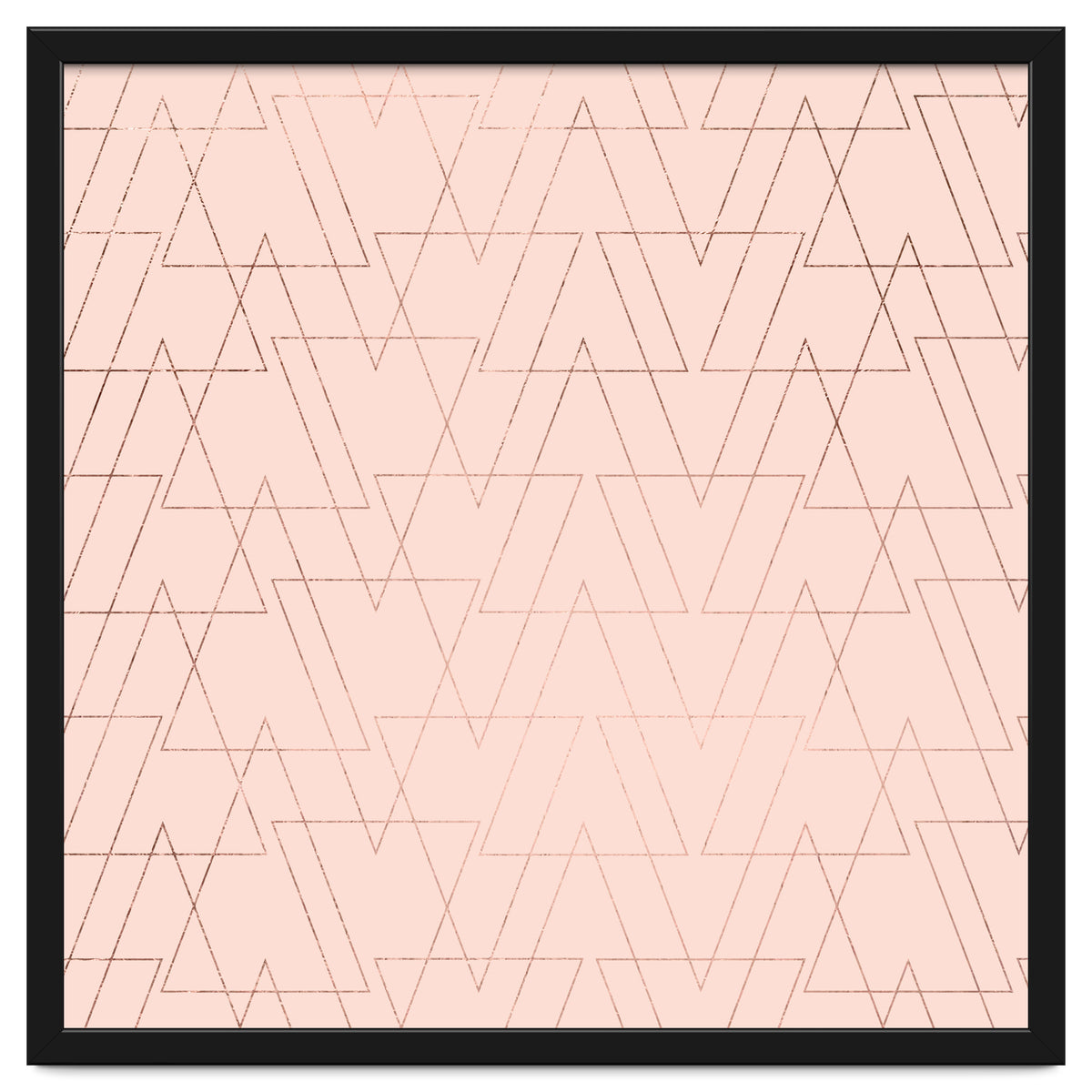 Modern Rose Gold Geometric Thin Triangles Blush Pink Abstract Pattern