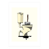Thor's Hammer Mjolnir on the Toilet, funny bathroom humour (Print Only) thumbnail