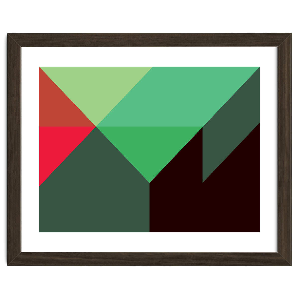 Geometric Shapes No. 30 - red, green & black