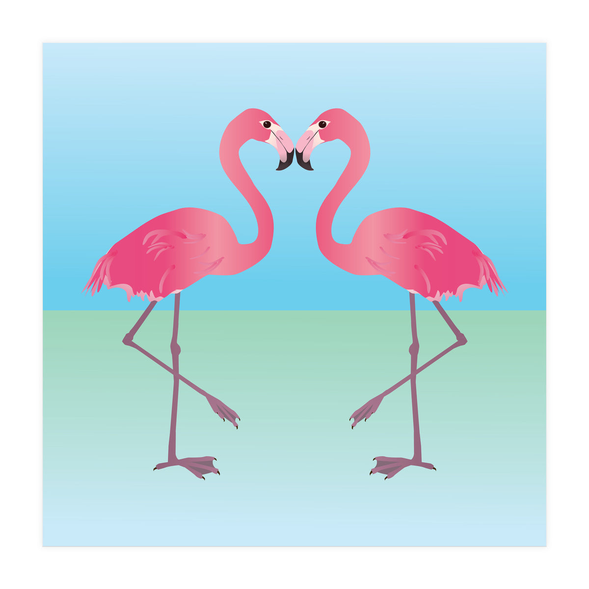 Two Pink flamingo's (Print Only)