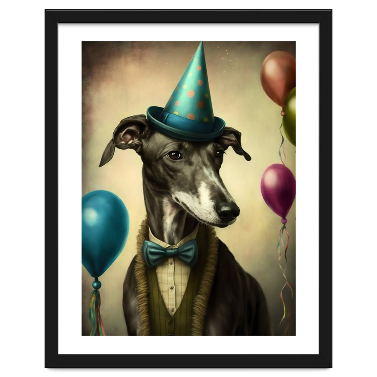 Greyhound At A Party