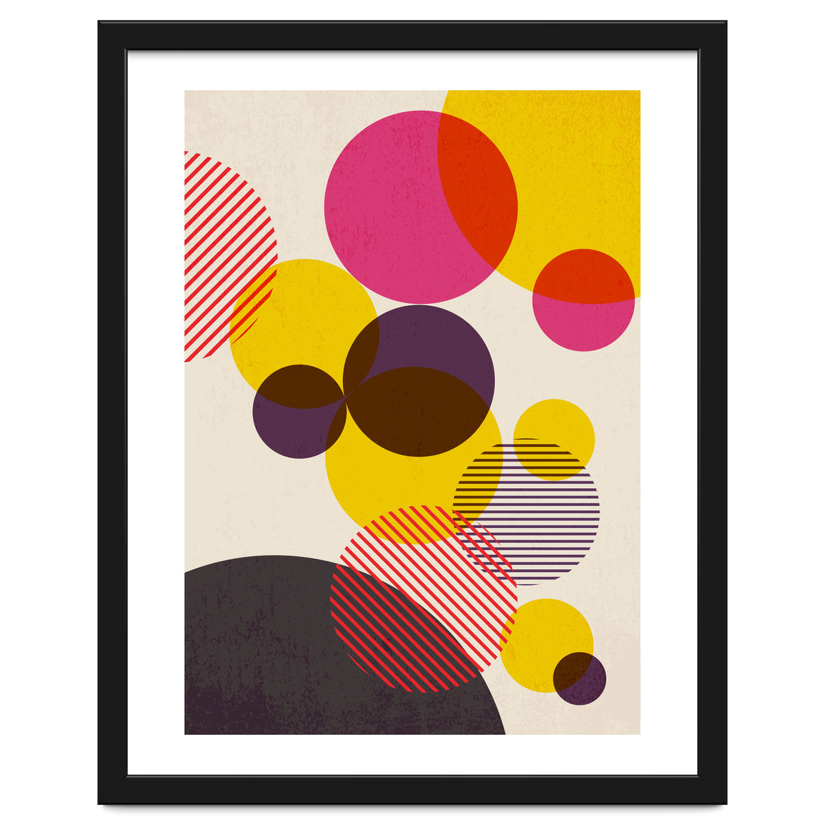 Dots in Yellow, Raspberry and Dark Purple