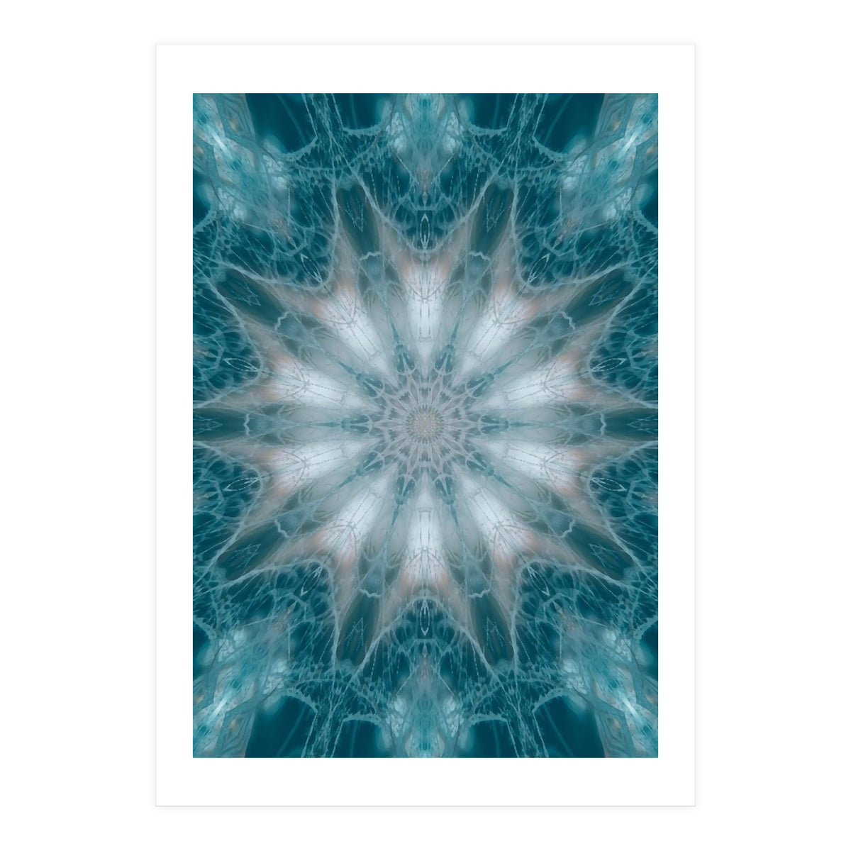 Mandala - Green, White, Rose (Print Only)