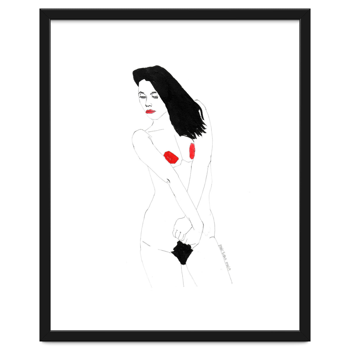 Untitled #19 - Nude in black and red