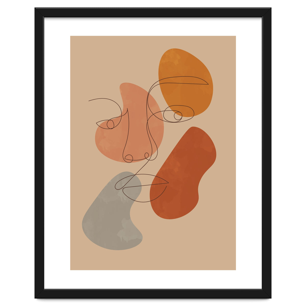 Feminine Line Art Boho Woman Face