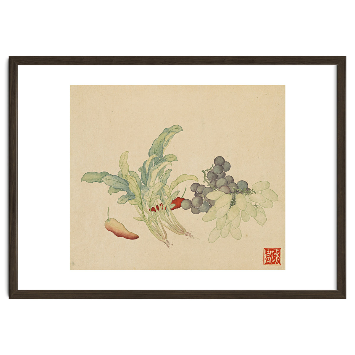 Wang Chengyu ~ Flowers And Vegetables, Vegetables, Fruits, Peppers, Millet Hot, Grapes, Spinach