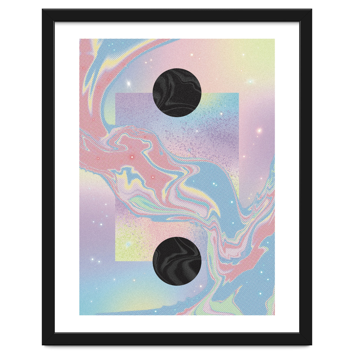 Pink Pastel Space Planet Yin Yang