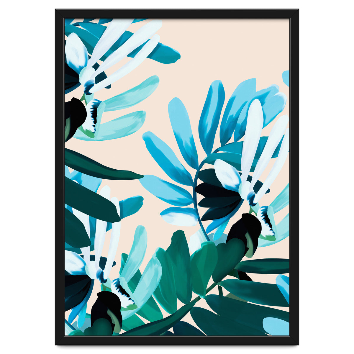 Large bluish botanical leaves