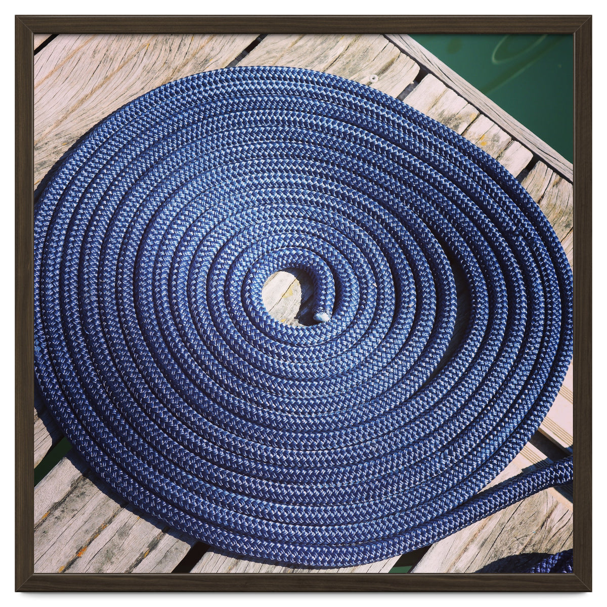 Blue rope coil