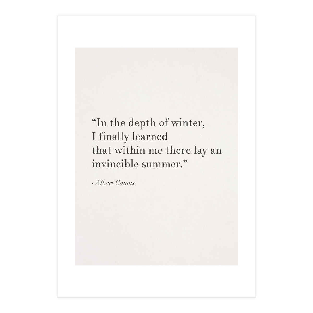 An Invincible Summer By Camus, White (Print Only)