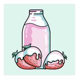 Cute Strawberry Milkshake (Print Only) thumbnail