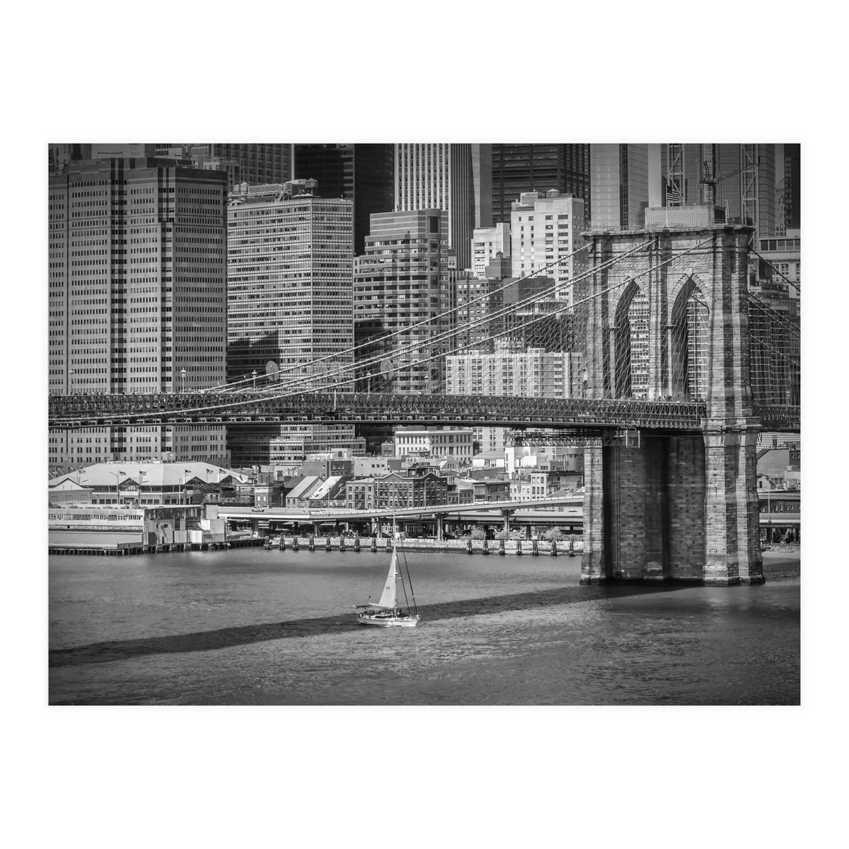 NEW YORK CITY Brooklyn Bridge & Manhattan Skyline (Print Only)