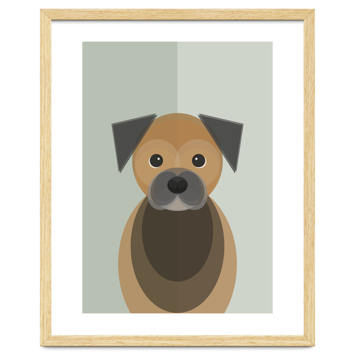 Mid Century Geometric Border Terrier Dog