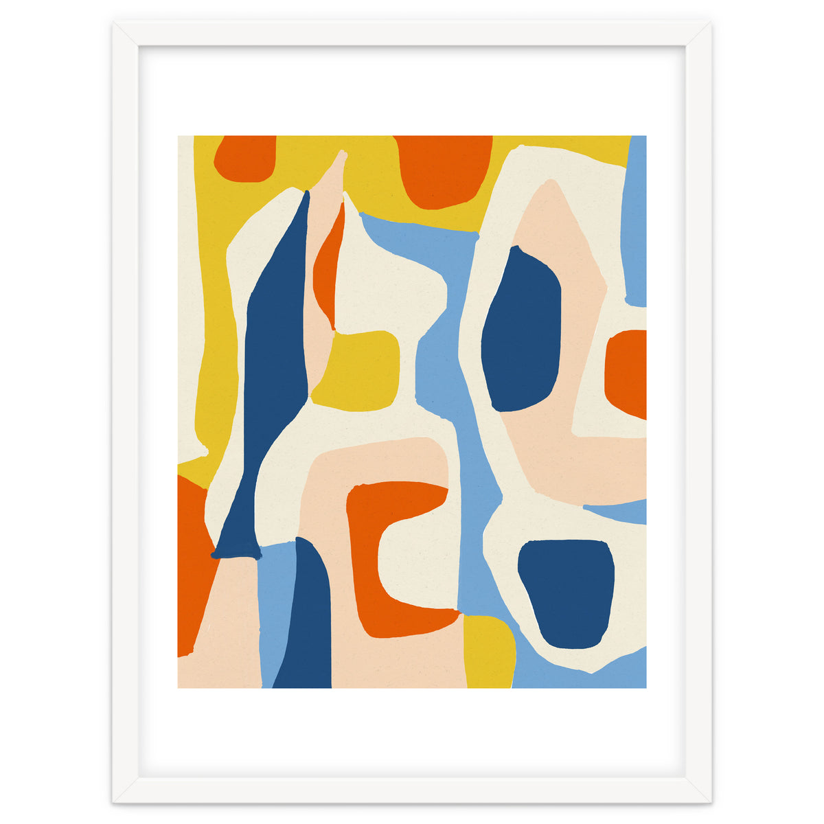 Me & Mine, Abstract Bohemian Pastel Shapes Painting, Eclectic Colorful Graphic Design