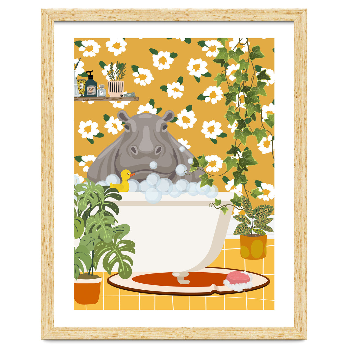 Hippo Taking a Bubble Bath