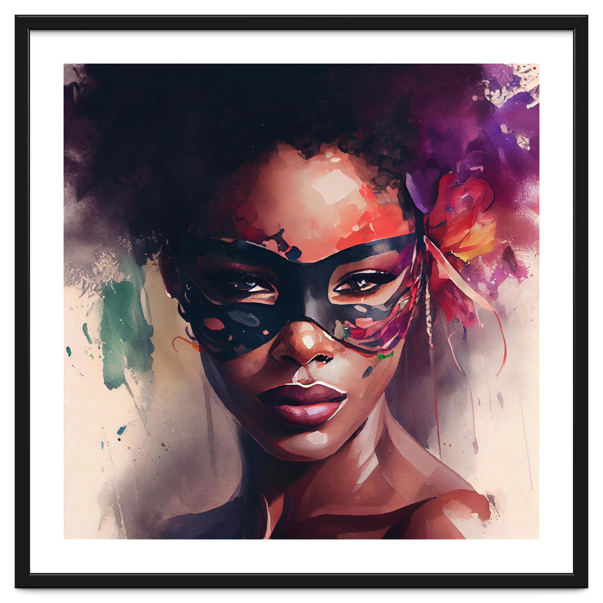 Watercolor Carnival Woman #3