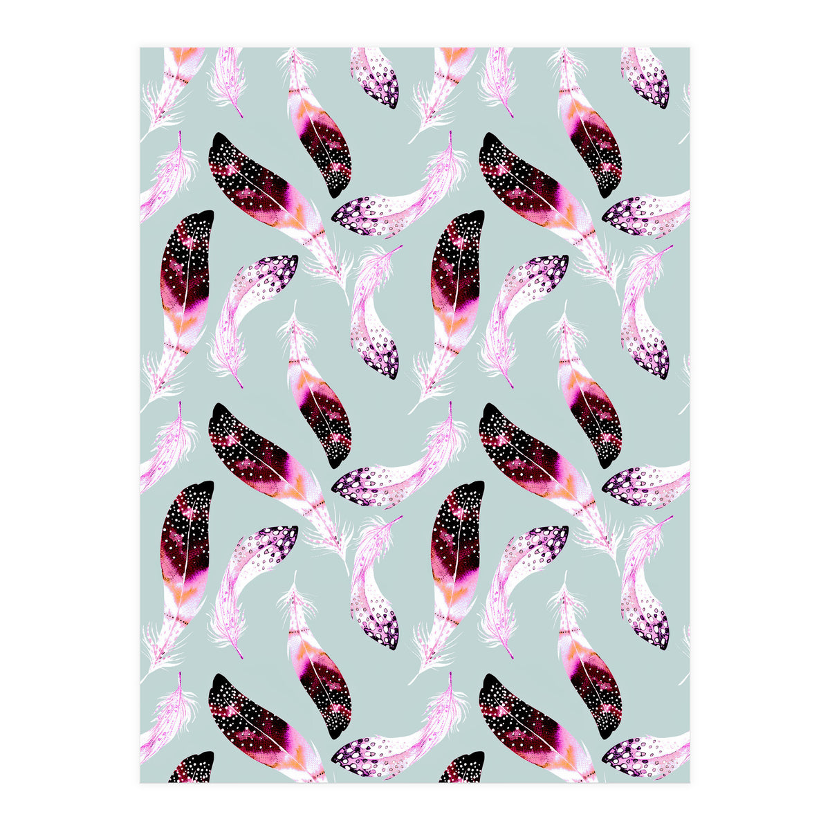 Bohemian pattern of feathers  (Print Only)
