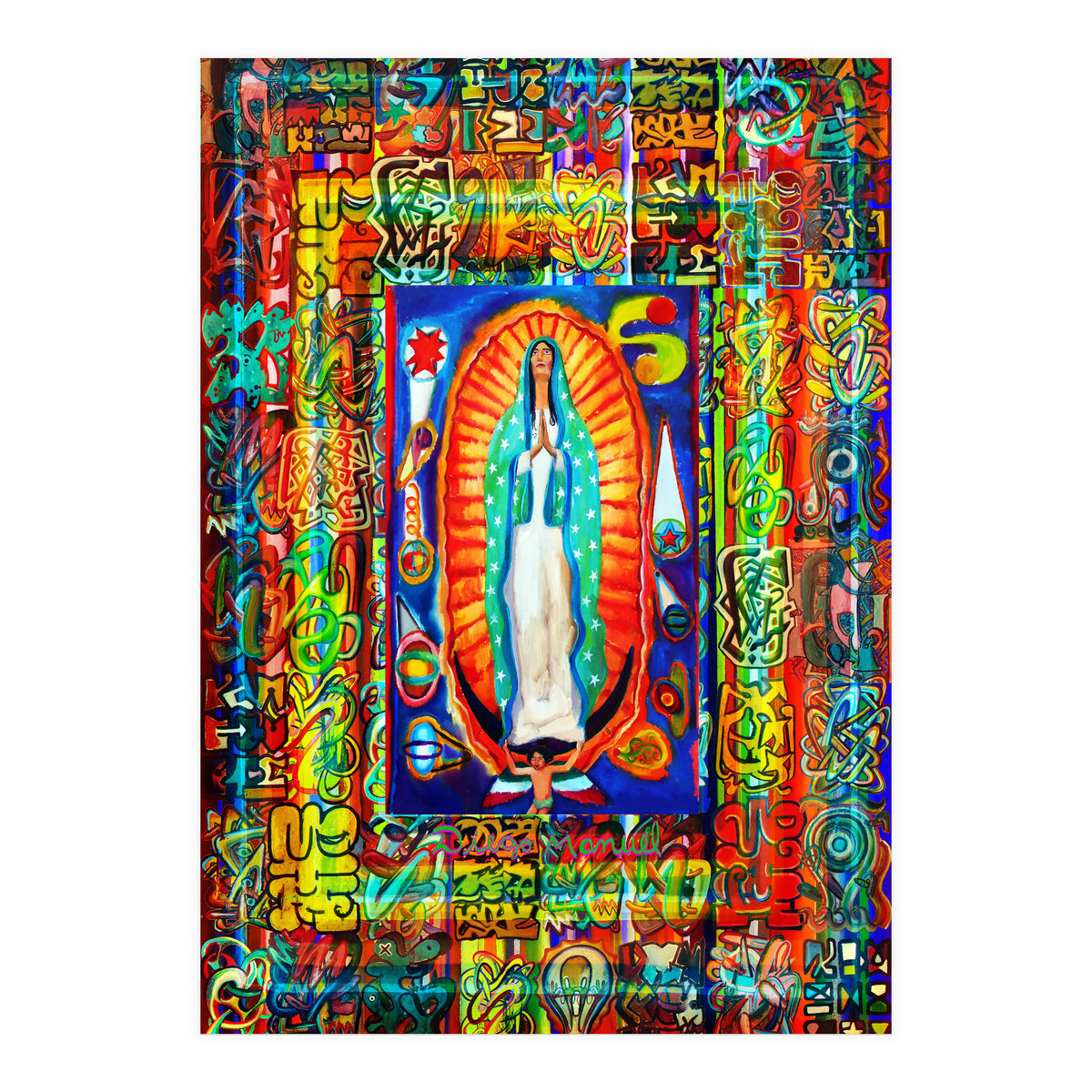 Graffiti Digital 2022 333 and Virgin of Guadalupe (Print Only)