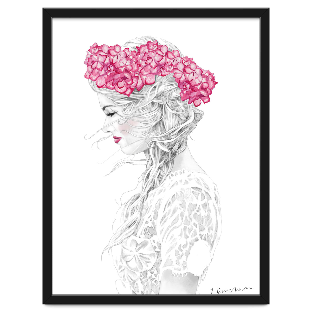 Pink Hydrangea Girl