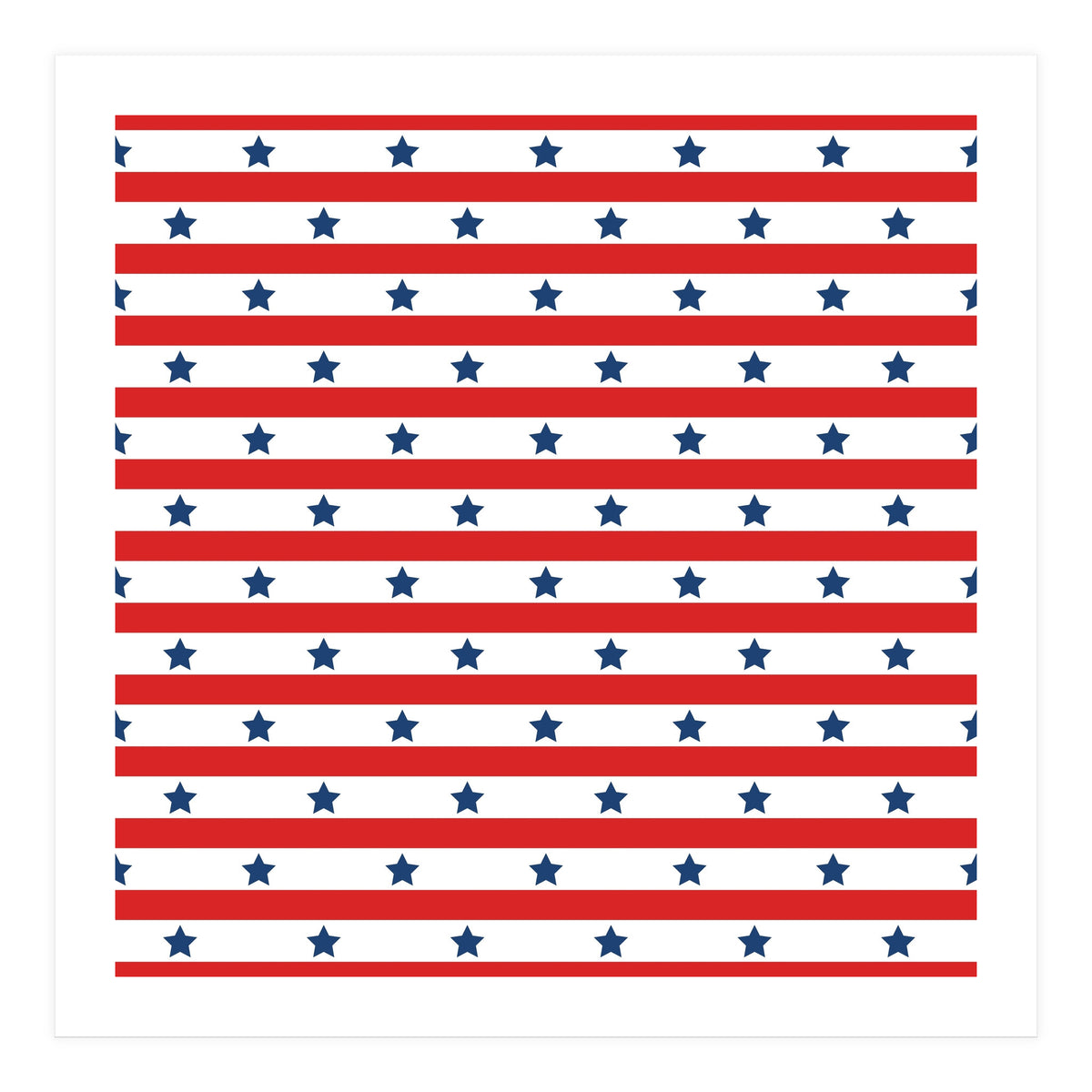 Blue And Red Stripes and stars (Print Only)