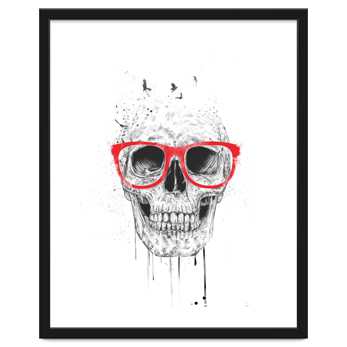 Skull With Red Glasses