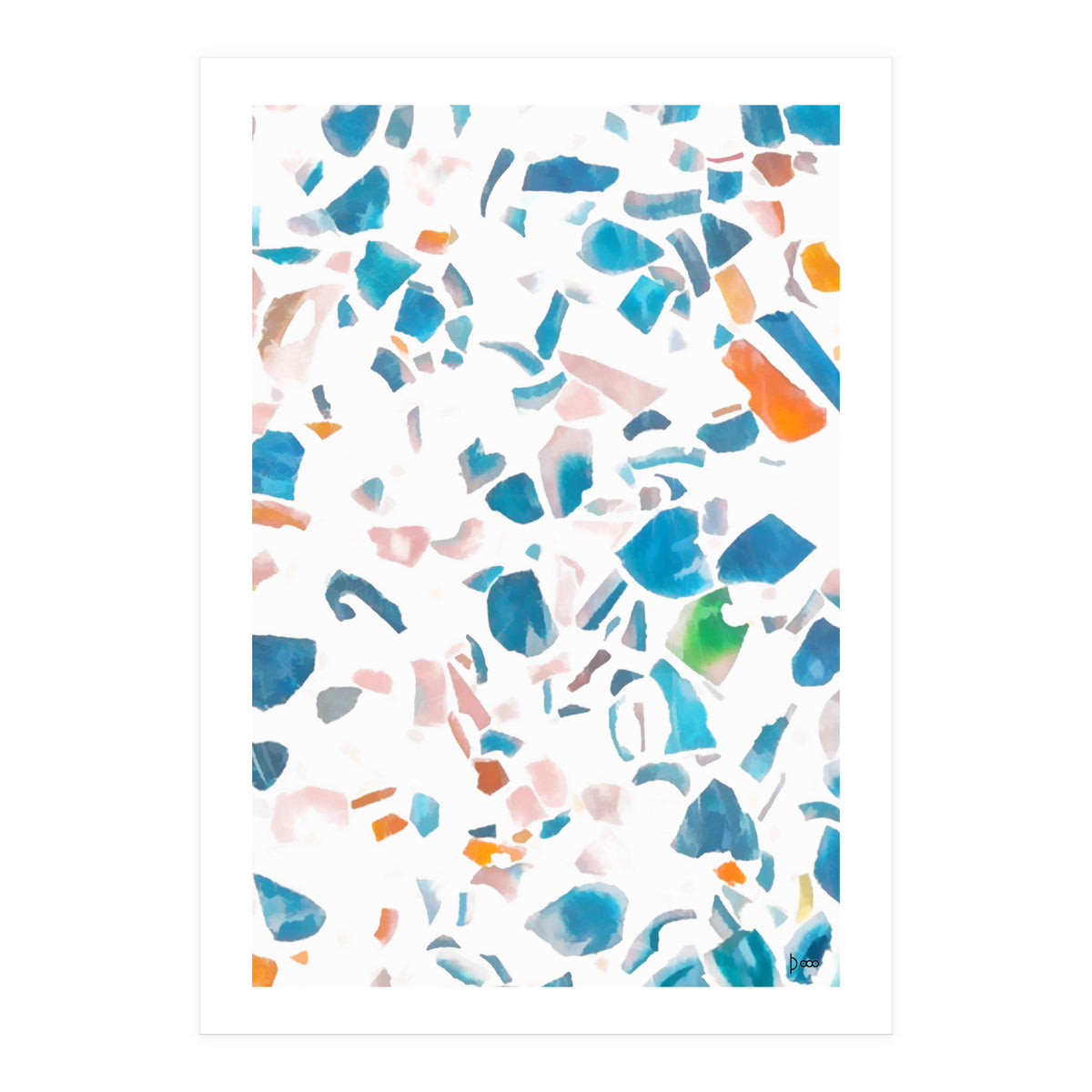 White Blue Terrazzo (Print Only)