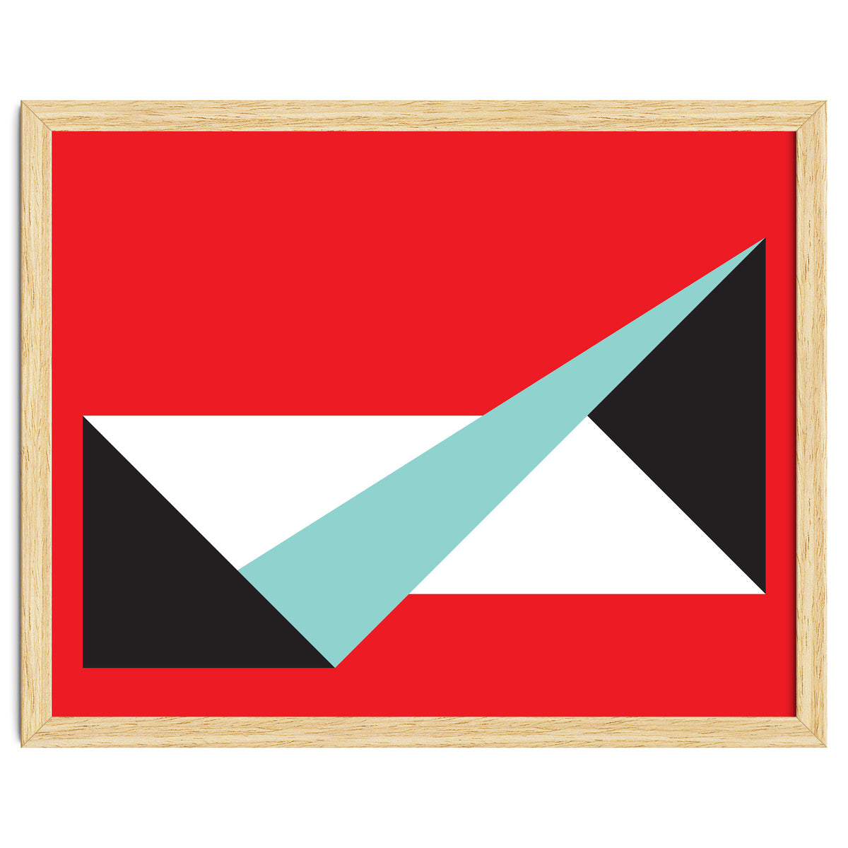 Geometric Shapes No. 49 -  teal, black & red