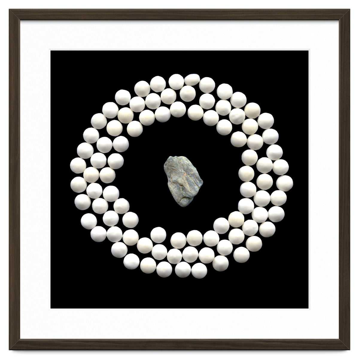 White pearls and stone