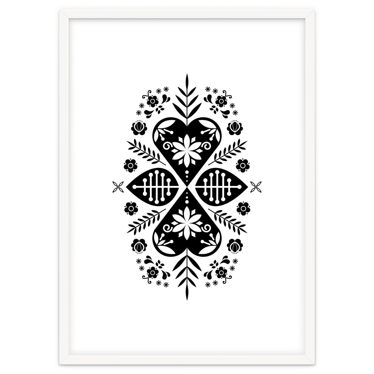 Scandinavian Folk Pattern Monochrome