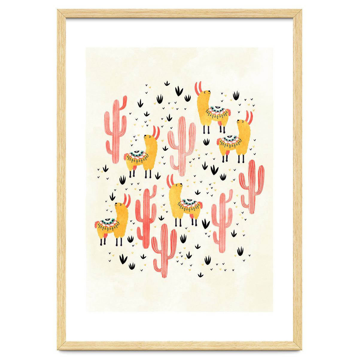 Yellow Llamas Red Cacti