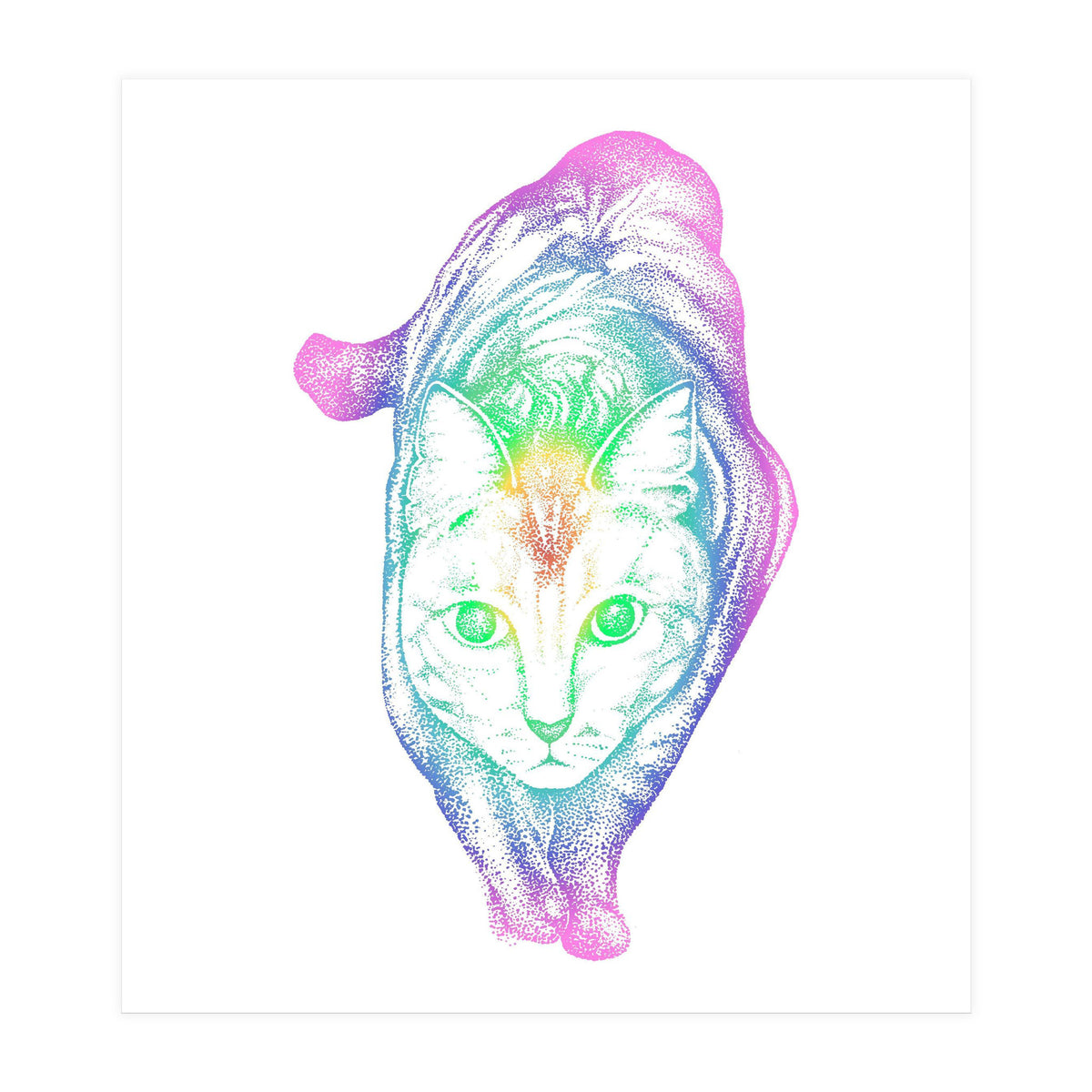 Rainbow Pastel Cat (Print Only)