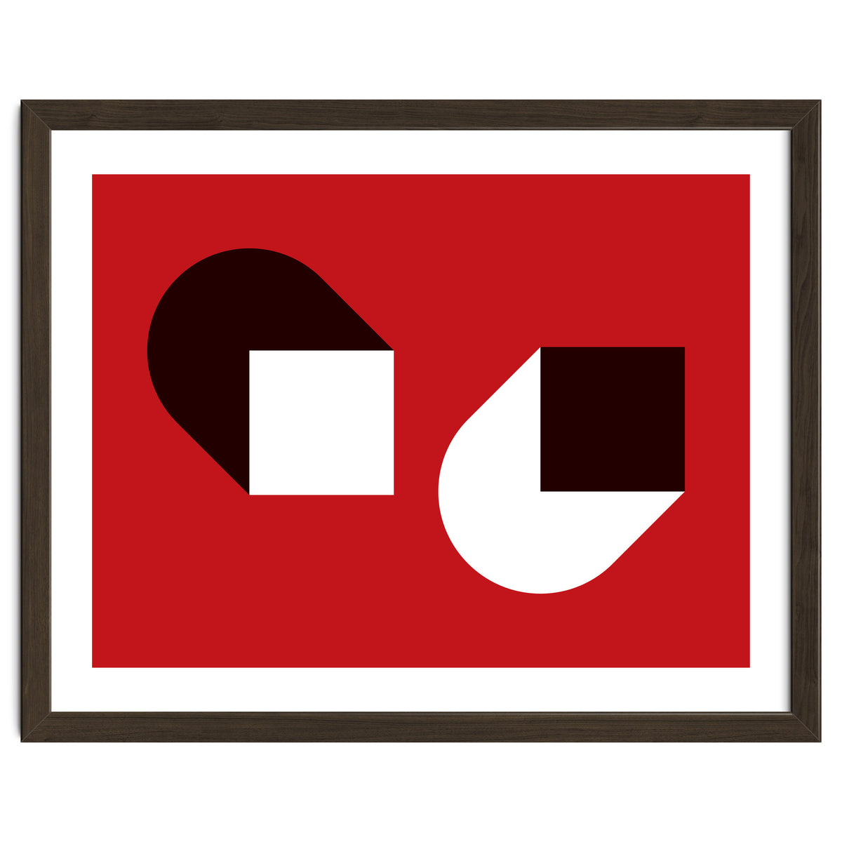 Geometric Shapes No. 38 - red, white & black