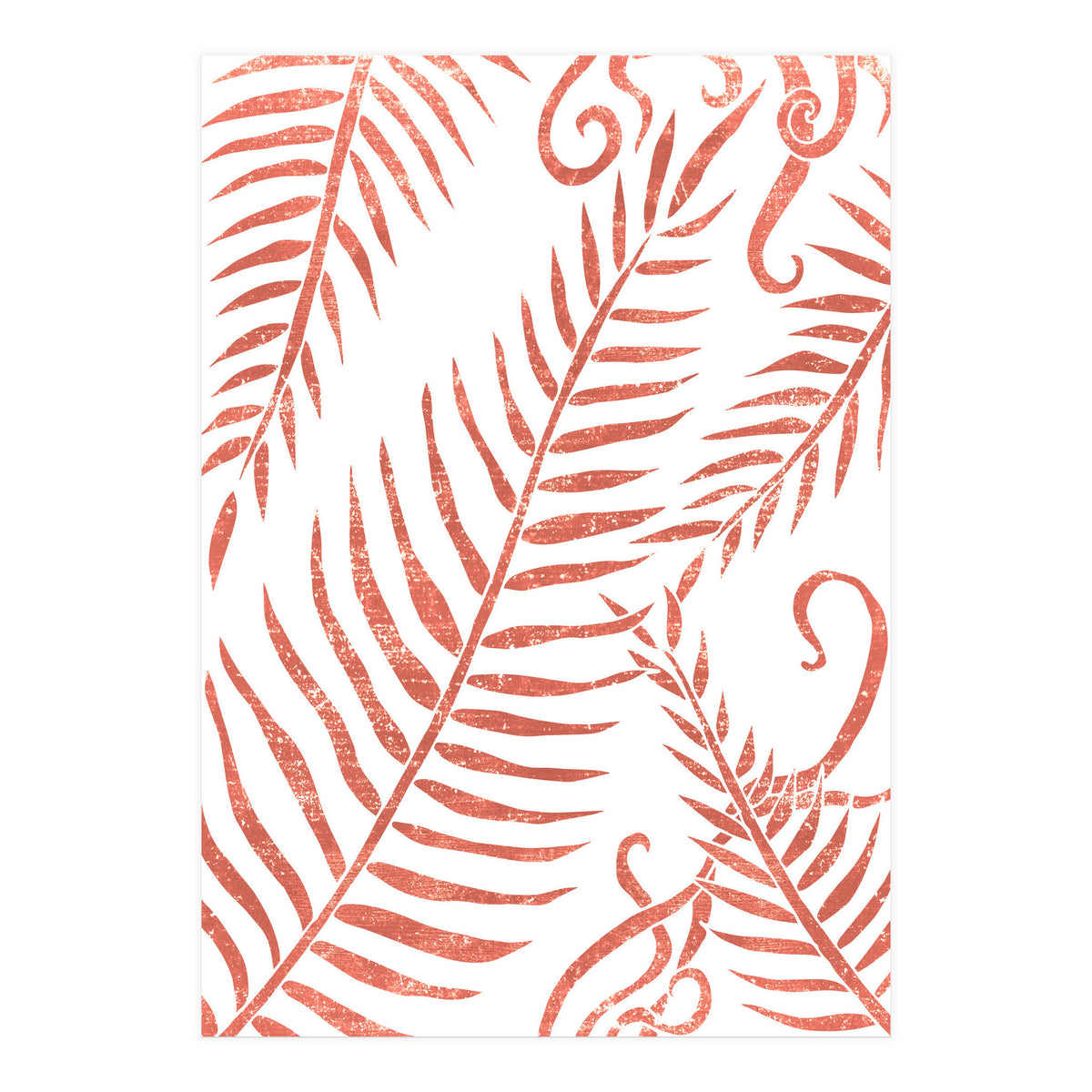 Abstract Terracotta Leaves 2 - Burnt Orange (Print Only)